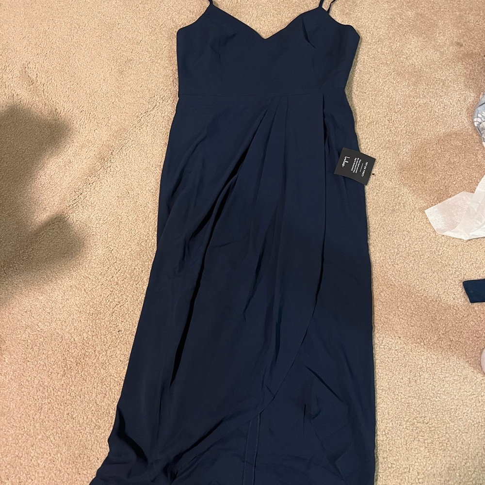 Reinette Navy Blue Midi Dress
